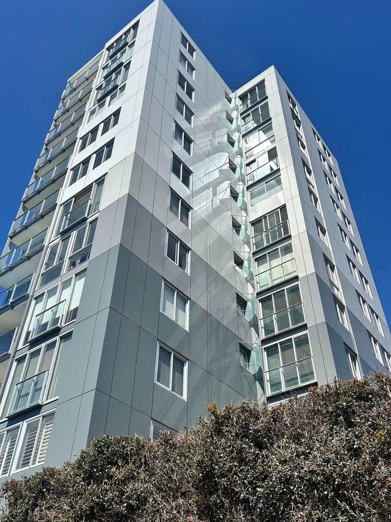 Angled view of ALPOLIC™ NC/A1 façade panels improving durability and street presence