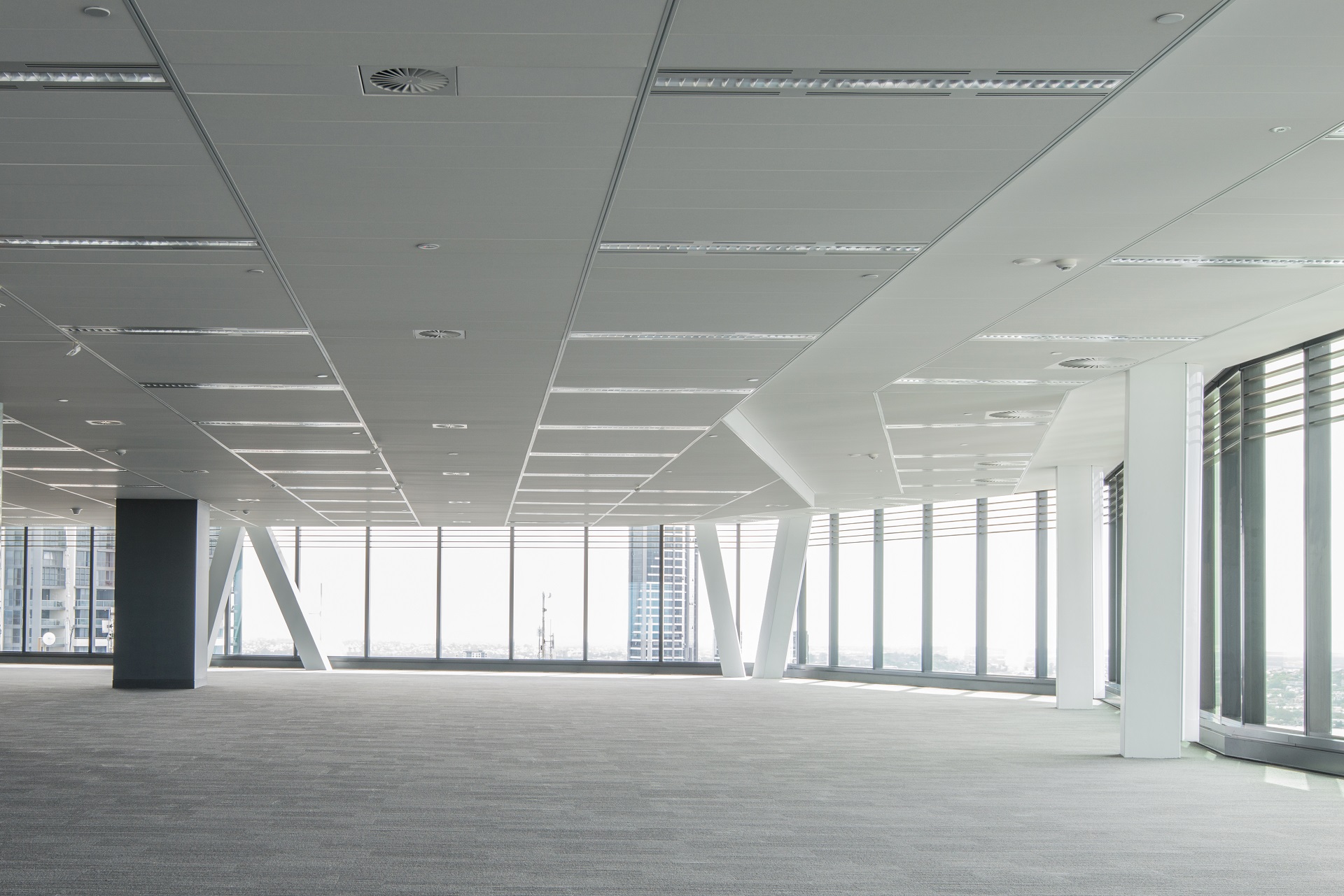 Modular metal ceilings are common in commercial spaces and public infrastructure